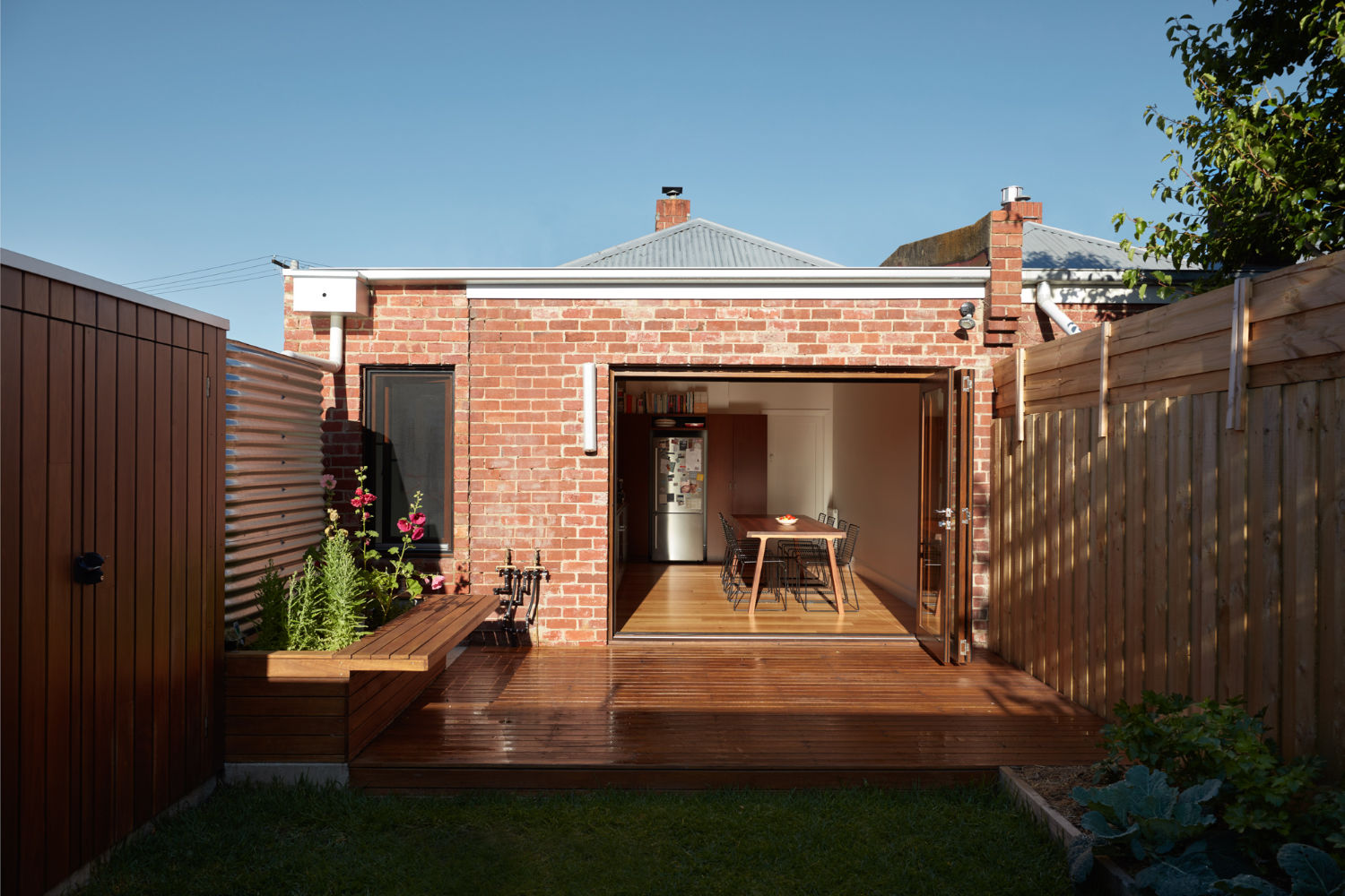 rear deck and garden